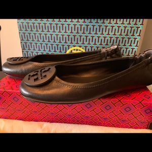 Tory Burch Minnie Travel Ballet Perfect Black sz 9